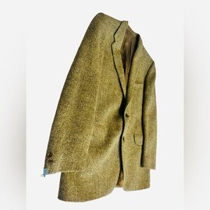 Magee Donegal Tweed Sport Coat Sz 42 Green Handwoven Herringbone Wool Blazer Vtg